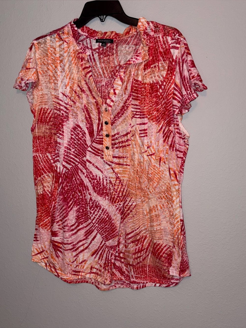 Ava & Grace Ruffled Cap Sleeves Top Size 2X